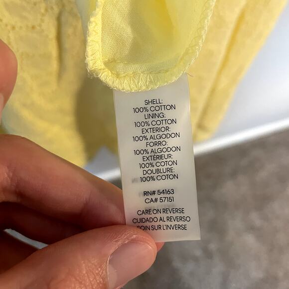 Calvin Klein Yellow Eyelet Detail Lace A-Line Cocktail Dress Women's SZ 8P EUC - Picture 12 of 12